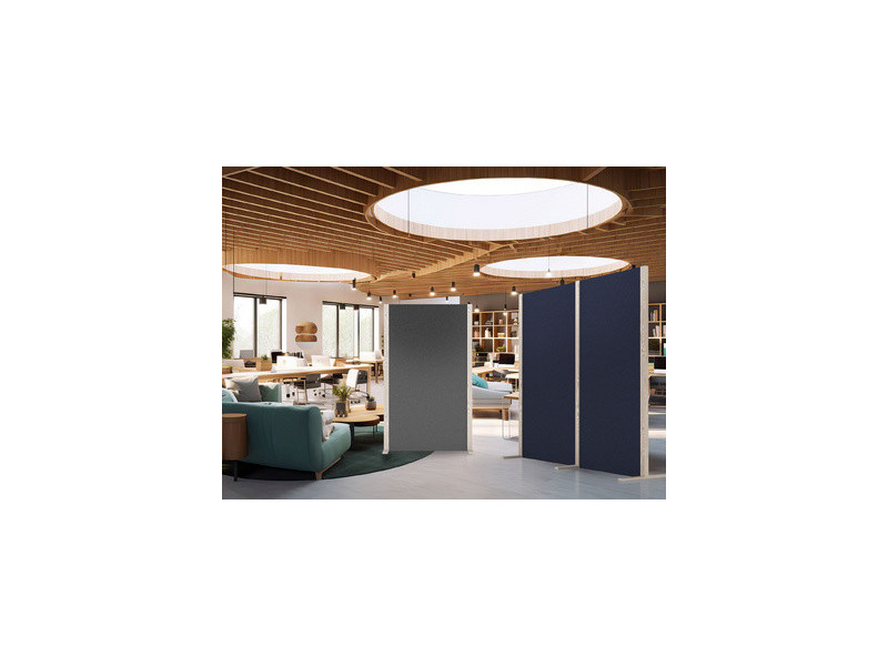 magnetoplan Cloison acoustique Wood Series, cube, bleu