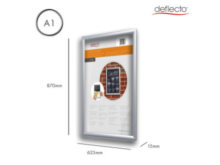 deflecto Cadre photo/affiche, A1, argent anodisé