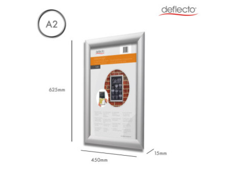 deflecto Cadre photo/affiche, A2, argent anodisé