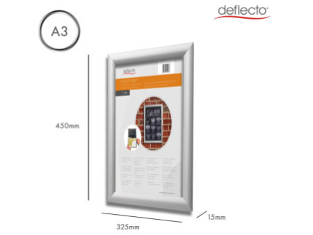 deflecto Cadre photo/affiche, A3, argent anodisé