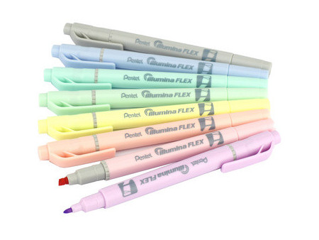 Pentel Surligneur Illumina Flex Pastel, présentoir de 48
