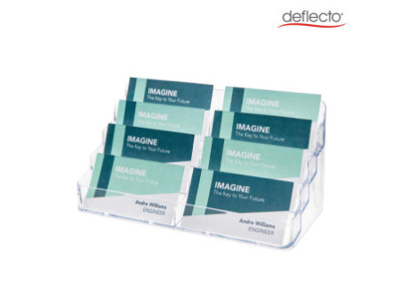 deflecto Porte-cartes de visite, 8 compartiments,transparent