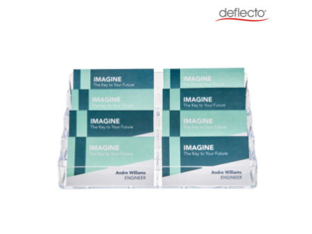 deflecto Porte-cartes de visite, 8 compartiments,transparent