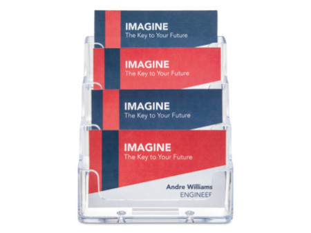 deflecto Porte-cartes de visite, 4 compartiments,transparent