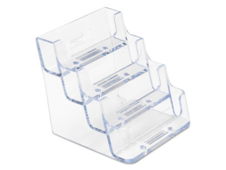 deflecto Porte-cartes de visite, 4 compartiments,transparent