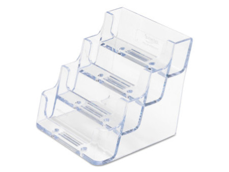 deflecto Porte-cartes de visite, 4 compartiments,transparent