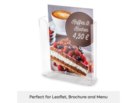 deflecto Porte-brochures, dos plat, A4 portrait, transparent
