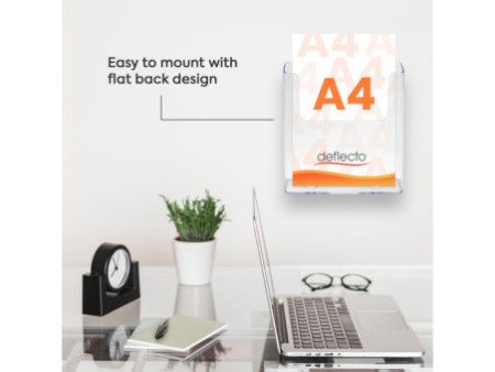 deflecto Porte-brochures, dos plat, A4 portrait, transparent