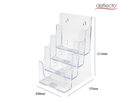 deflecto Porte-brochures, A4 portrait, 4 compartiments