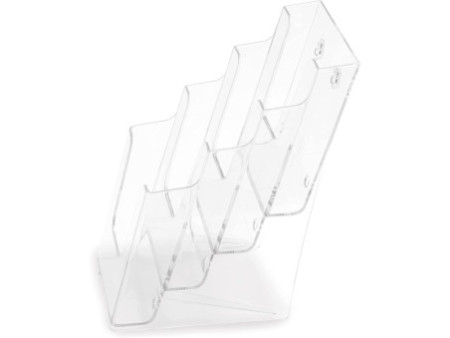 deflecto Porte-brochures, 1/3 A4 portrait, 4 compartiments