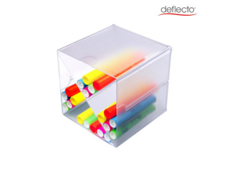 deflecto Boîte de rangement Cube, 4 casiers, cristal