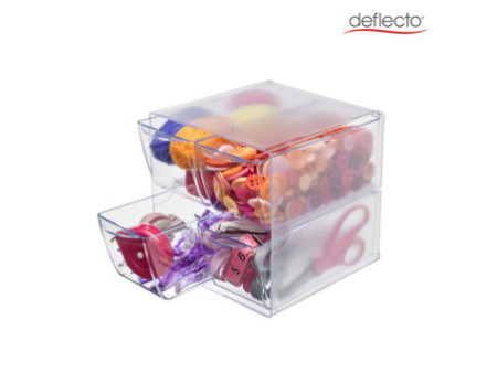 deflecto Boîte de rangement Cube, 4 tiroirs, cristal