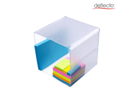 deflecto Boîte de rangement Cube, 1 casier, cristal