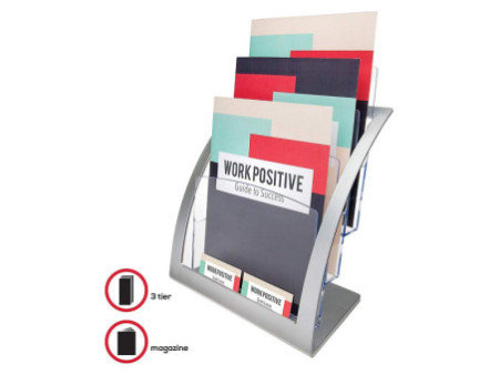 deflecto Porte-brochures Contemporary, A4, argent