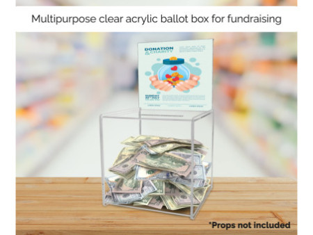 deflecto Urne promotionnelle, en acrylique, transparent