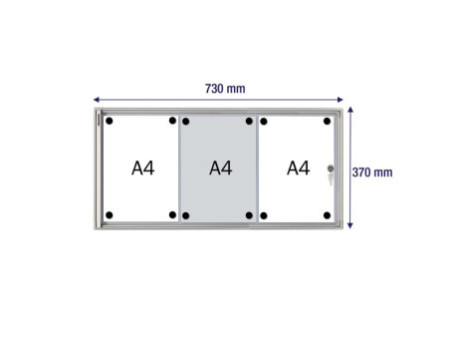 FRANKEN Vitrine d'affichage X-tra!Line, 3 x format A4