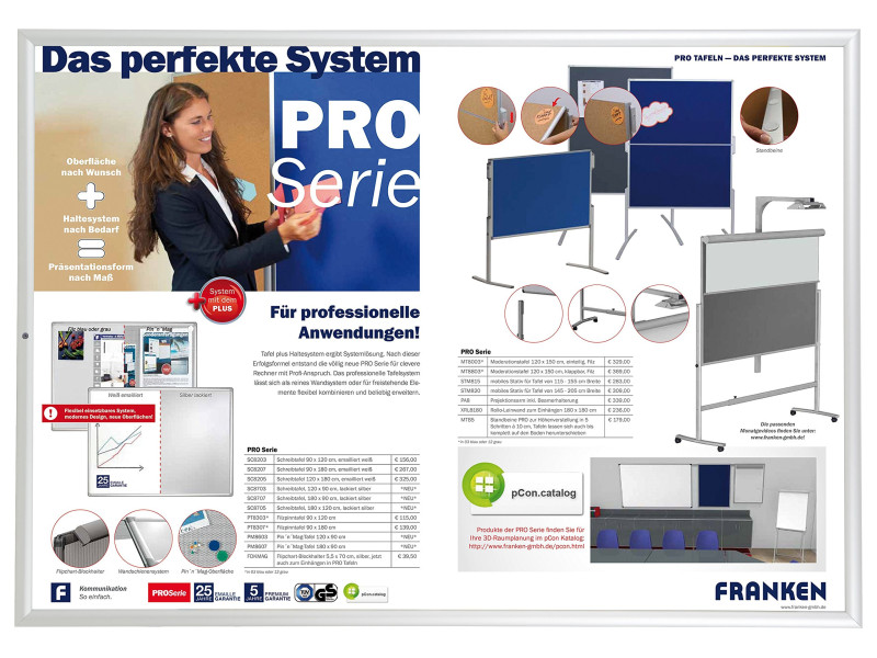 FRANKEN Cadre porte-affiches Security, A0, cadre 32 mm