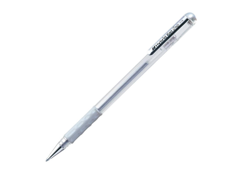 Pentel Stylo roller gel Hybrid Gel Grip Metallic K118,argent