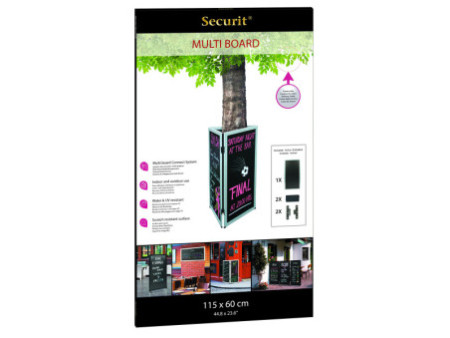 Securit Cloison MULTI BOARD, avec tableau noir, blanc