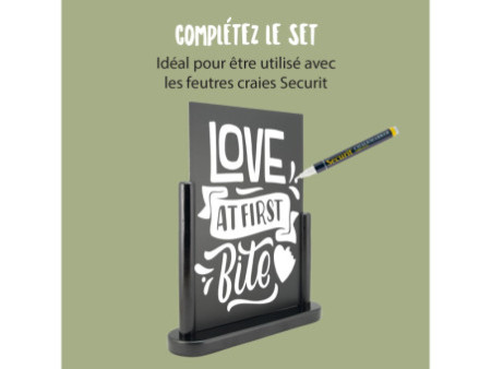 Securit Ardoise de table ELEGANT, grand, noir