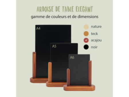 Securit Ardoise de table ELEGANT, grand, acajou