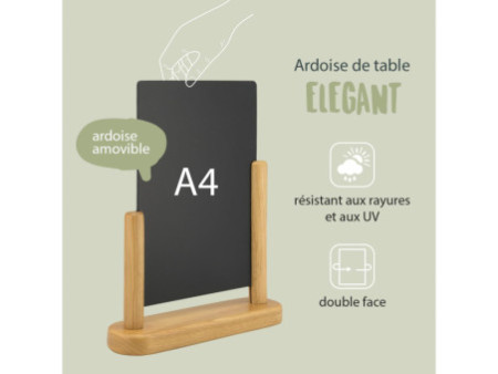 Securit Ardoise de table ELEGANT, grand, teck