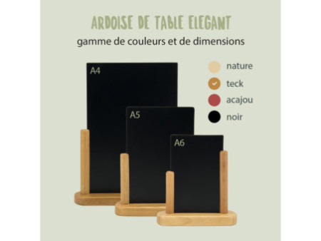 Securit Ardoise de table ELEGANT, grand, teck