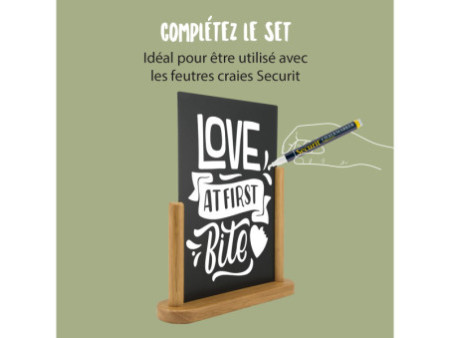 Securit Ardoise de table ELEGANT, grand, teck