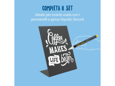 Securit Ardoise de table L-SHAPE, A5, noir