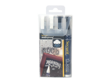 Securit Feutre-craie WATERPROOF MEDIUM, étui de 4