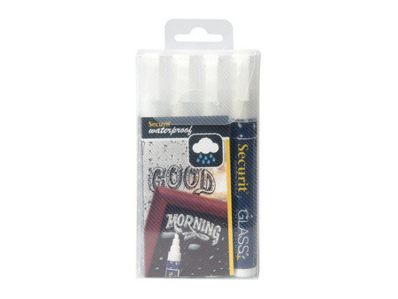 Securit Feutre-craie WATERPROOF MEDIUM, étui de 4