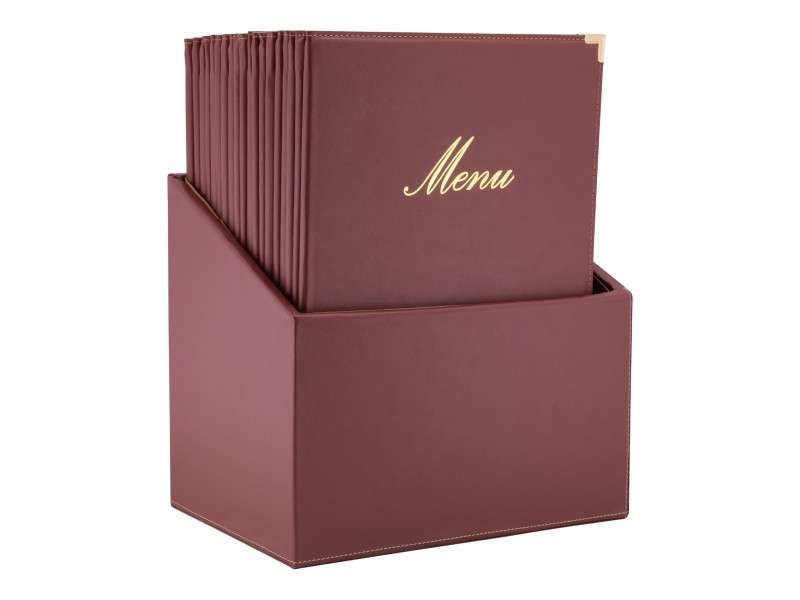 Securit Protège-menus CLASSIC, A4, boîte de 20, bordeaux