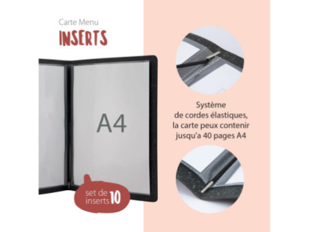 Securit Insert double face pour protège-menus, A4