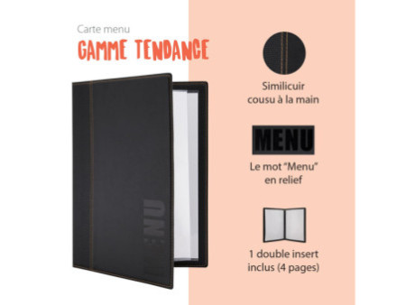 Securit Protège-menus TRENDY, A4, noir