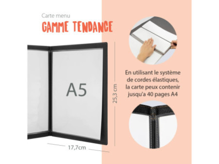 Securit Protège-menus TRENDY, A5, noir