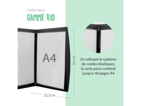 Securit Protège-menus RIO MENU, A4, noir