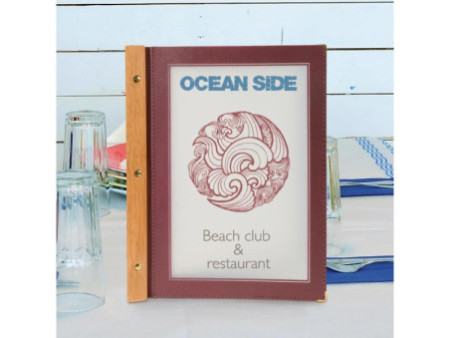 Securit Protège-menus WOOD, A4, dans une boîte de 20, marron