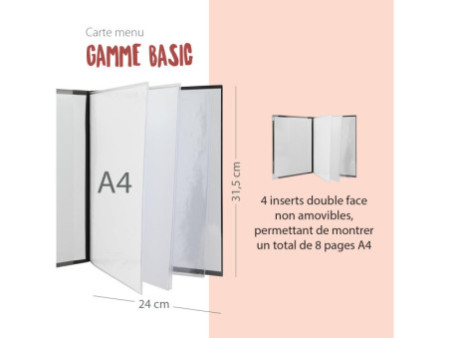 Securit Protège-menus BASIC, A4, noir