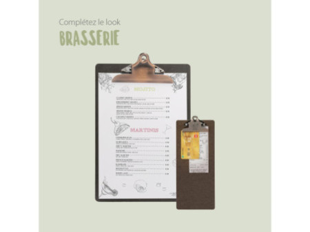 Securit Porte-menu à pince, A4, en bois, marron