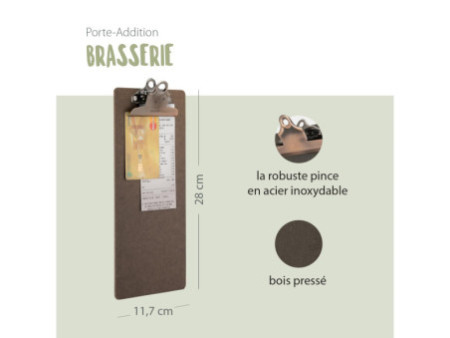 Securit Porte-addition à pince, en bois, marron