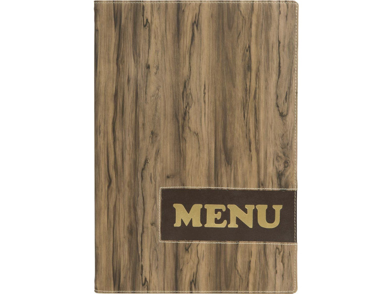 Securit Protège-menus DESIGN WOOD, A4, marron
