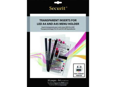 Securit Film pour menu, pour imprimante à laser, A4