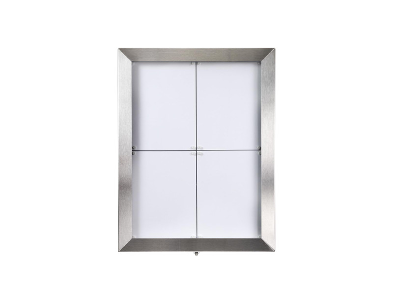 Securit Vitrine d'affichage LED STAINLESS STEEL, 4x feuilles