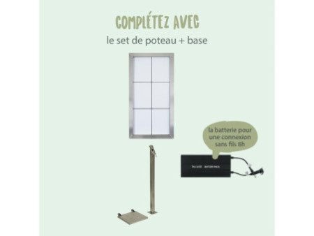 Securit Vitrine d'affichage LED STAINLESS STEEL, 6x feuilles