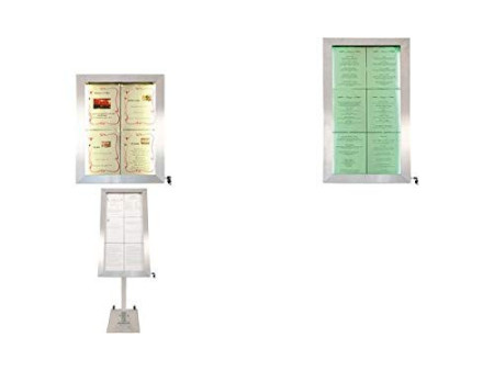 Securit Montant pour vitrine d'affichage STAINLESS STEEL