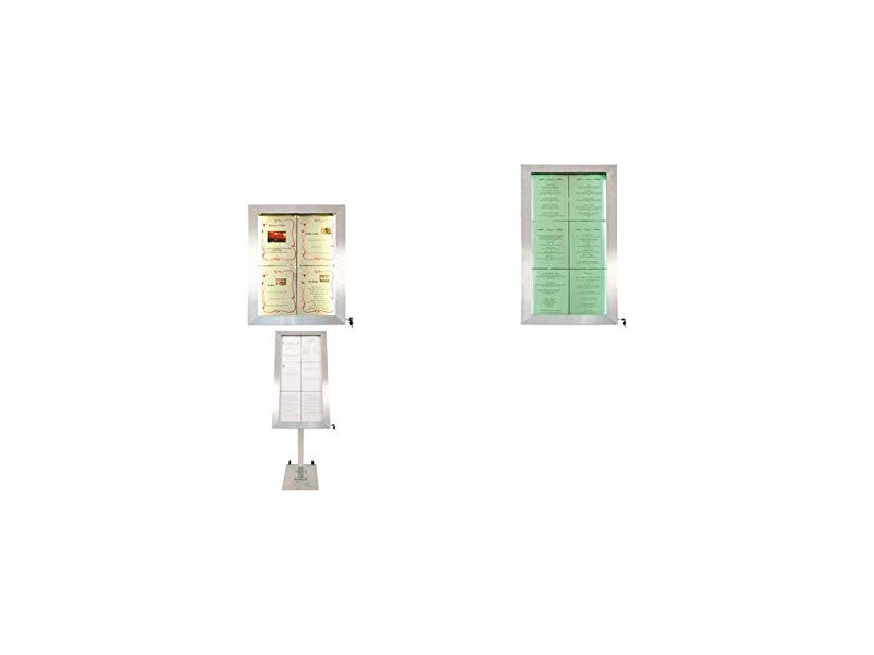 Securit Montant pour vitrine d'affichage STAINLESS STEEL