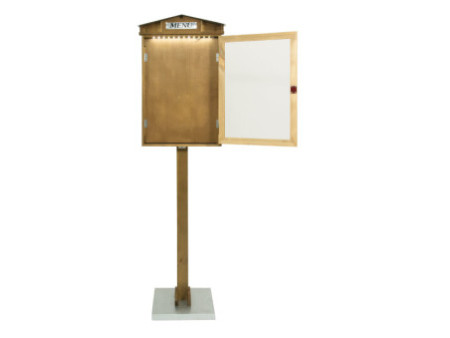Securit Vitrine d'affichage LED RUSTIC, 4 x A4, acajou