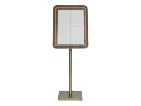 Securit Vitrine d'affichage GLASS STAR, 4 feuilles A4, noyer