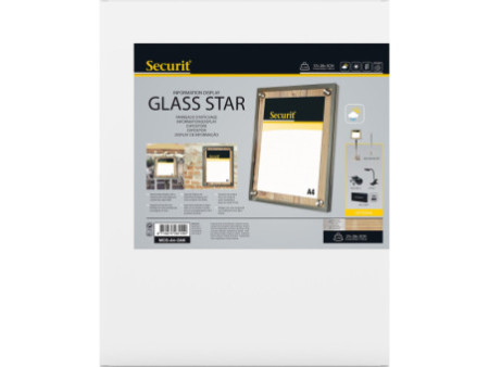 Securit Vitrine d'affichage GLASS STAR, 1x feuille A4, chêne