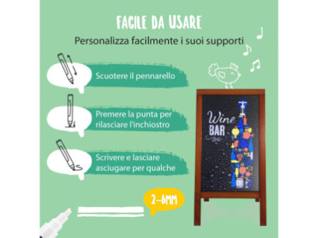 Securit Feutre-craie WATERPROOF MEDIUM, étui de 4, assorti
